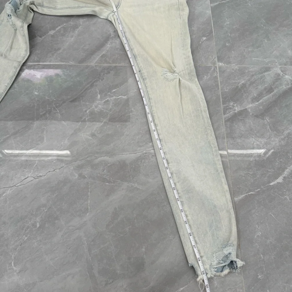 Women’s American Eagle Super Hi-Rise Distressed Light Wash Jeggings Size 4 - Picture 16 of 16
